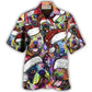 Colorful Dog Christmas Hawaiian Shirt Pattern Detail For Vacation Travel And Daily Wear