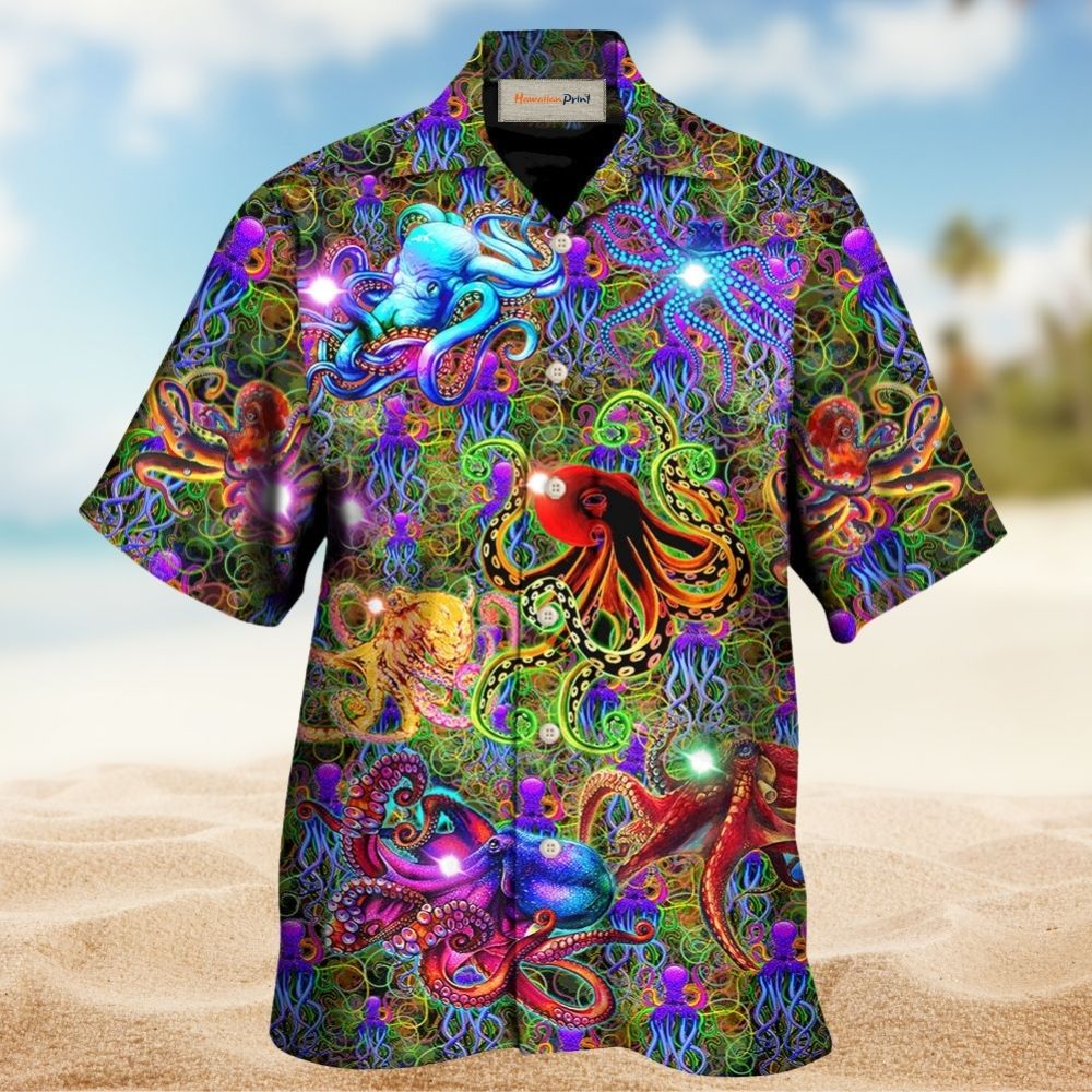 Octopus Hawaiian Shirt Artwork View For Coastal Escapes And Resort Style