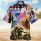 Patriotic USA Veteran Proud Hawaiian Shirt Design View For Casual Summer Styling