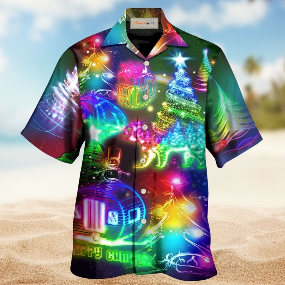 Happy Camping Christmas Everything Hawaiian Shirt For Summer Events And Casual Outdoor Wear