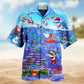 Christmas Shark Santa Bringing Ocean Gifts Hawaiian Shirt Artwork View For Coastal Escapes And Resort Style