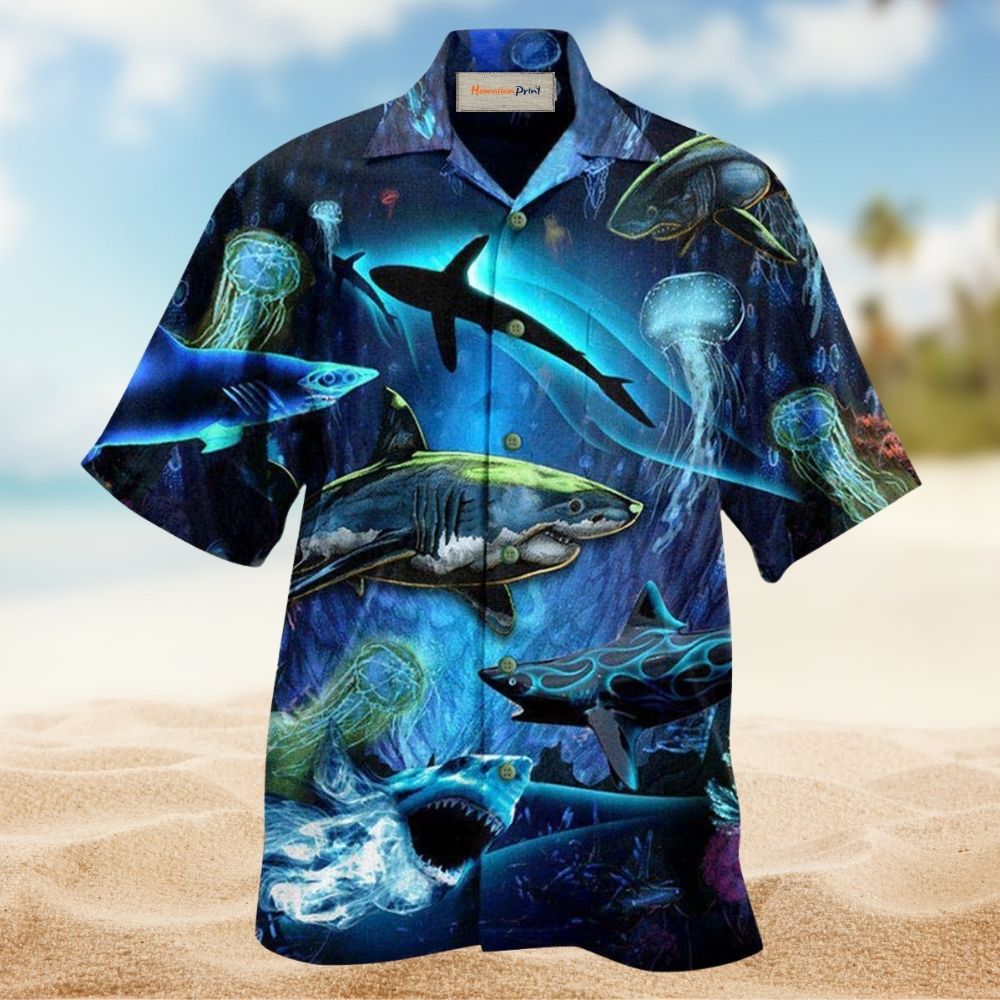 Shark Deep Ocean Special Hawaiian Shirt Design Detail For Beach Days And Holiday Travel