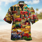 Funny Tractor Hawaiian Shirt Artwork Detail For Tropical Trips And Casual Outings