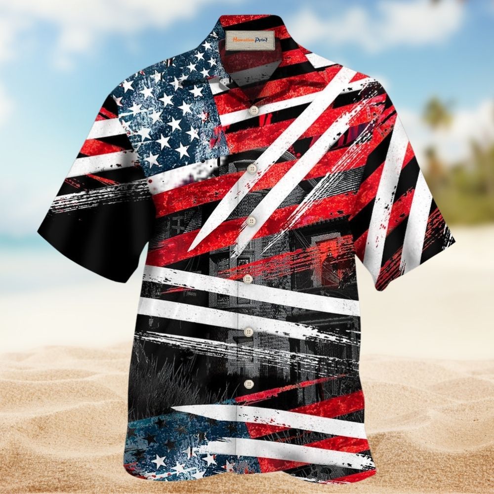 Halloween American Horror Theme Hawaiian Shirt Artwork Detail For Resort Trips And Outdoor Activities