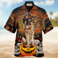 Halloween Dog Hawaiian Shirt Graphic Artwork Detail For Resort Wear