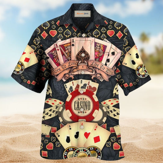 Poker Lose Win Fun Hawaiian Shirt Tropical Styling View For Resort Wear