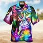 Festive Christmas Hawaiian Shirt Pattern Detail For Warm Weather Events