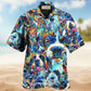 Colorful Dog Delight Design Hawaiian Shirt Detailed Pattern View For Outdoor Gatherings