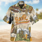 Funny Drink Beer Theme Hawaiian Shirt Collar And Front View For Outdoor Gatherings