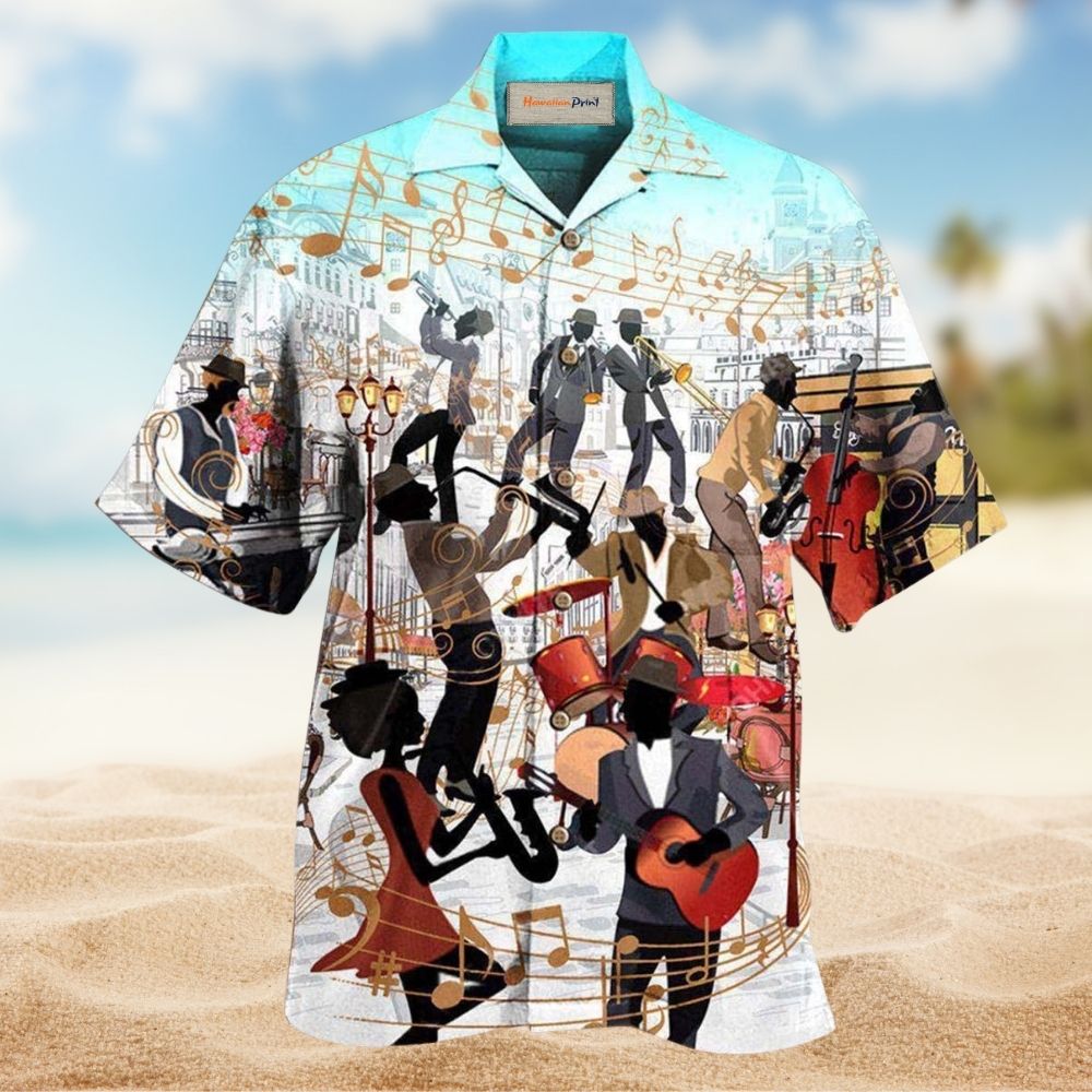 Jazz Music Hawaiian Shirt For Resort Getaways And Comfortable Summer Activities