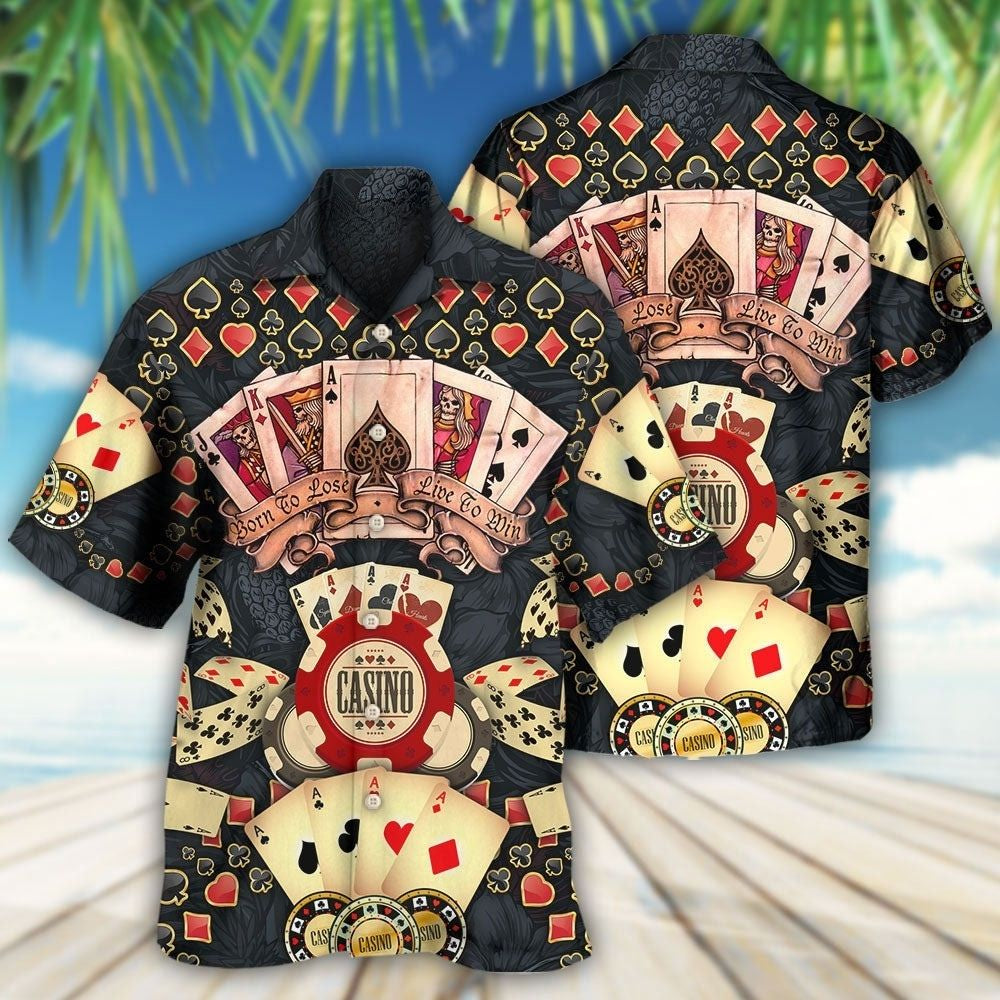 Poker Lose Win Fun Hawaiian Shirt Graphic Artwork Detail For Beach Days