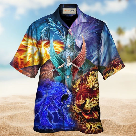 Dragon Fantasy Whimsical Hawaiian Shirt For Coastal Adventures And Warm Weather Wear