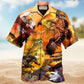 Eagle Flying Sunset Sky Hawaiian Shirt Pattern View For Lightweight Everyday Style