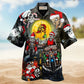 Skull Santa Racing Christmas Fun Hawaiian Shirt Design Detail For Sunny Adventures And Casual Wear