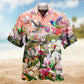 White Hummingbird Magnolia Bloom Hawaiian Shirt Design View For Resort Travel And Thoughtful Gifting
