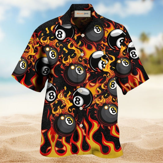 Billiards Adventure Graphic Hawaiian Shirt Button Front Artwork For Weekend Trips