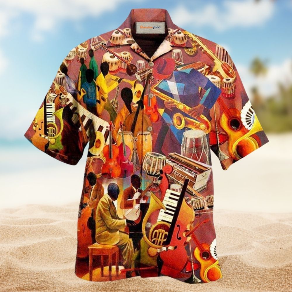 Jazz Melody Hawaiian Shirt For Summer Events And Casual Outdoor Wear
