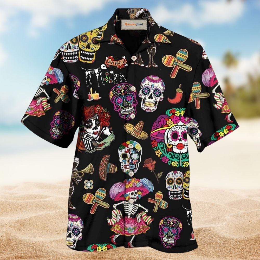 Skull Sugar Calavera Hawaiian Shirt For Resort Getaways And Comfortable Summer Activities