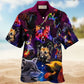 Neon Dog Lightning Energy Hawaiian Shirt Print Closeup For Tropical Vacations