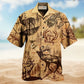 Vintage Deer Hunting Outdoor Hawaiian Shirt Artwork View For Coastal Escapes And Resort Style
