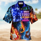 Neon Retro Music Hawaiian Shirt Design Detail For Beach Days And Holiday Travel