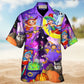 Funny Magical Halloween Witch Ghost Forest Hawaiian Shirt Artwork Detail For Tropical Trips And Casual Outings