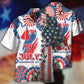 Patriotic American Hawaiian Shirt With All Over Print For Tropical Getaways Outdoor Fun And Everyday Wear