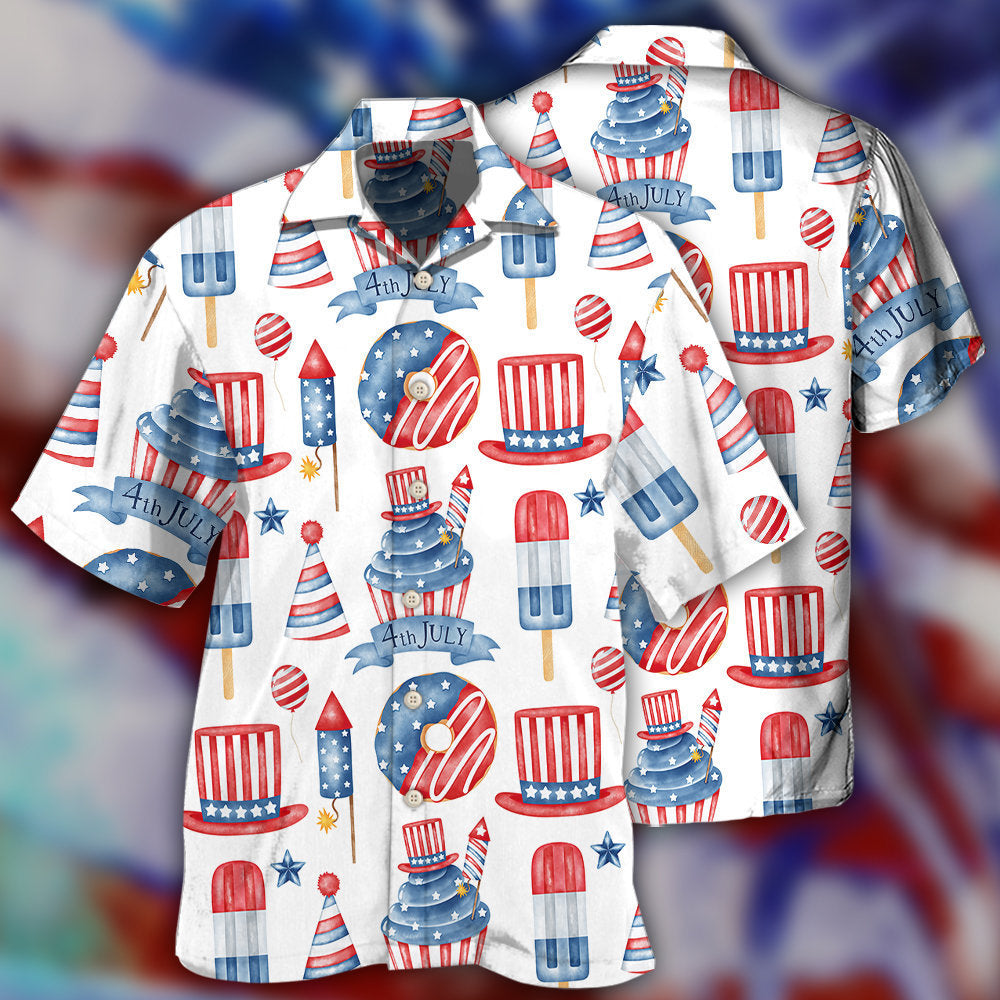 Artistic Patriotic American Hawaiian Shirt With All Over Print For Beach Days Resort Trips And Relaxed Everyday Style