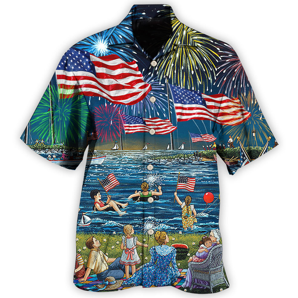 Independence Fun Celebration Hawaiian Shirt For Beach Days, Summer Outings, And Thoughtful Gift Giving