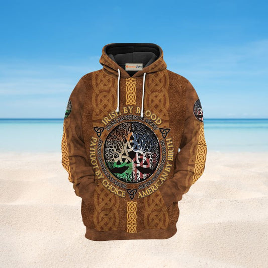 Irish Blood Leather Hoodie For Casual Activities Seasonal Outings And Gift Ideas