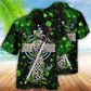 Irish Celtic Cross Blood Hawaiian Shirt Pattern Detail For Summer Holidays And Outdoor Fun