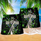 Irish Celtic Cross Heritage Beach Shorts Pattern Detail For Outdoor Activities And Easygoing Coastal Style