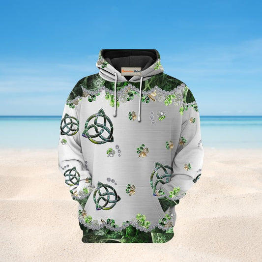 Irish Clover Metal Hoodie For Comfortable Daily Outfits Holidays And Casual Wear