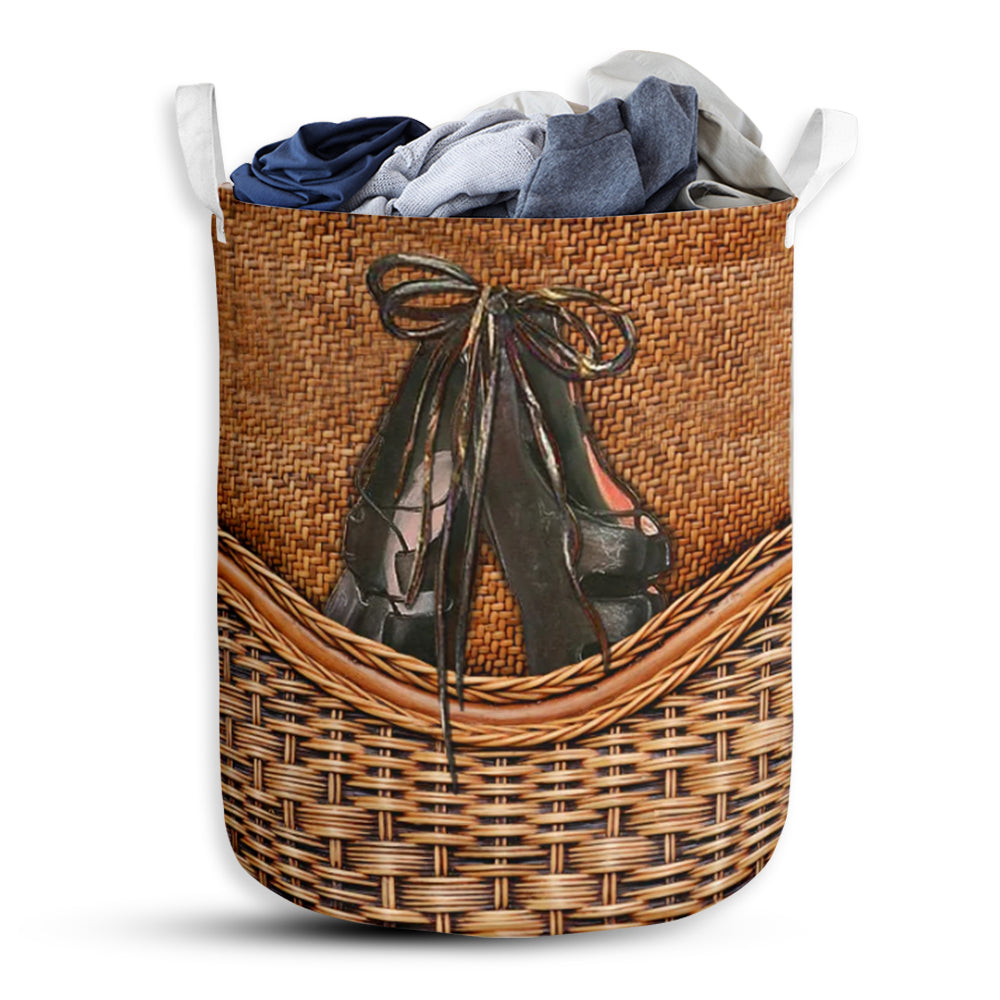 Irish Dance Rattan Texture Laundry Basket For Bathroom Bedroom Storage