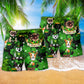 Irish Dog Green Lucky Beach Shorts Pattern Detail For Coastal Travel And Distinctive Seasonal Style