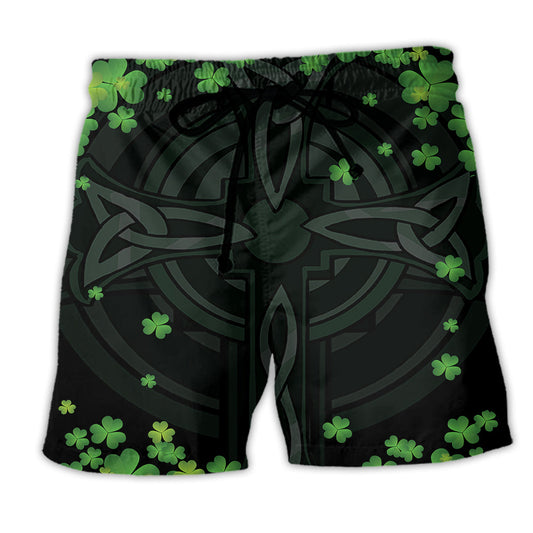 Green Irish Americana Flag Beach Shorts For Island Getaways And Bright Seasonal Outfits