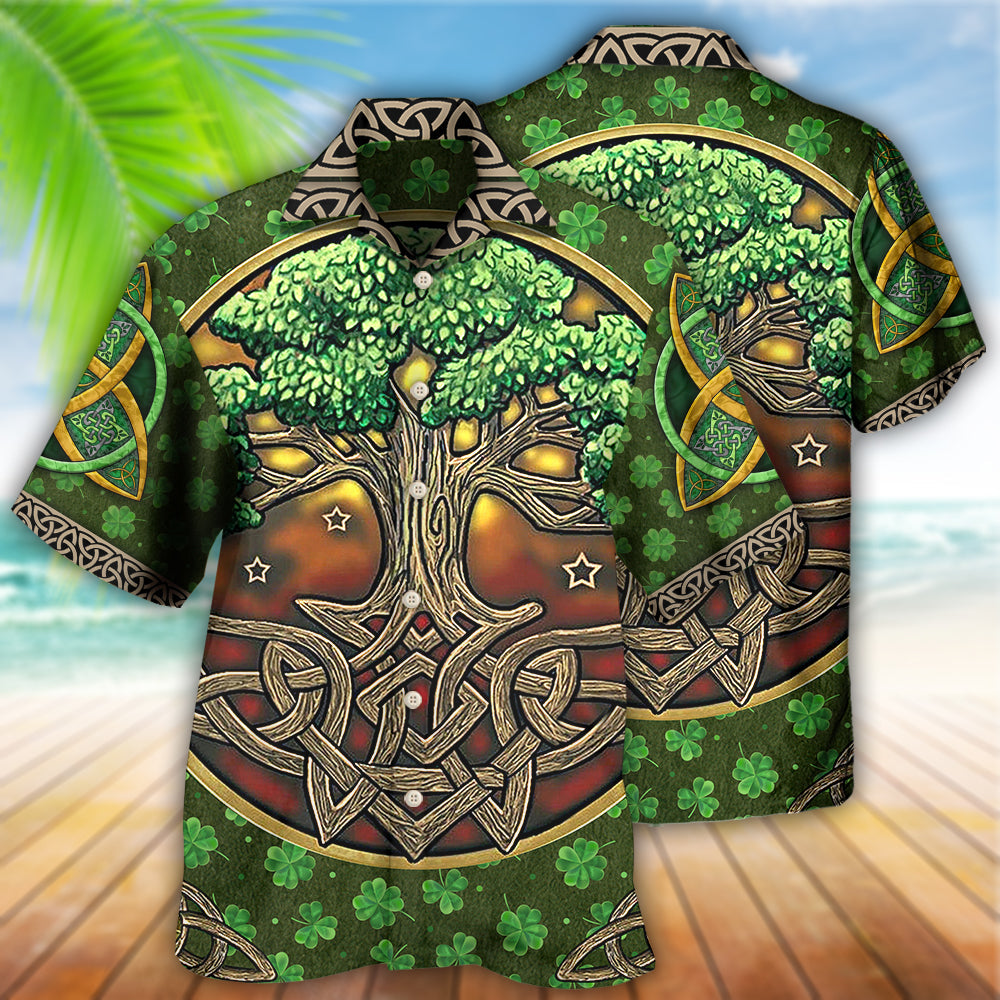 Green Irish Hawaiian Shirt For Coastal Adventures And Warm Weather Wear