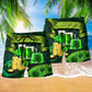 Green Irish Beach Shorts Pattern Detail For Relaxed Weekends And Relaxed Casual Wear
