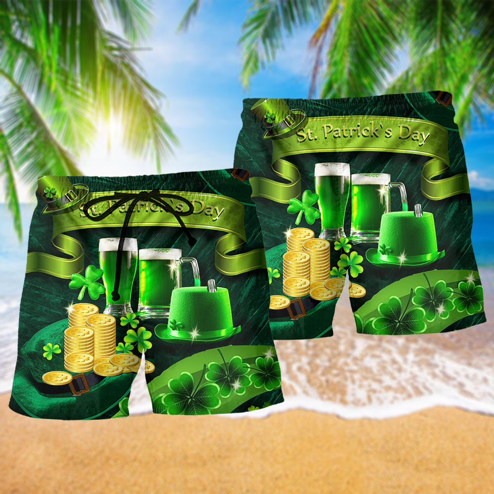 Irish Saint Patrick Green Beach Shorts For Poolside Relaxation And Summer Adventures