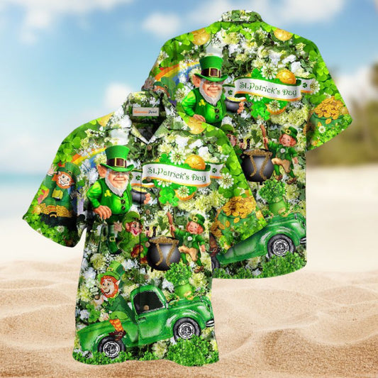Irish Saint Patrick'S Hawaiian Shirt For Island Vacations, Resort Wear, And Relaxed Seasonal Style