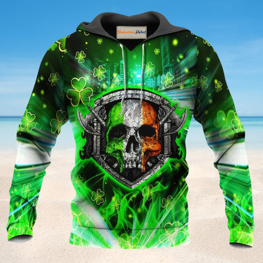 Irish Honor Brotherhood Skull Hoodie For Dark Artwork Streetwear And Relaxed Everyday Outfits