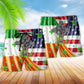 Irish Independence Day Celebration Beach Shorts Pattern View For Vacation Travel And Outdoor Fun