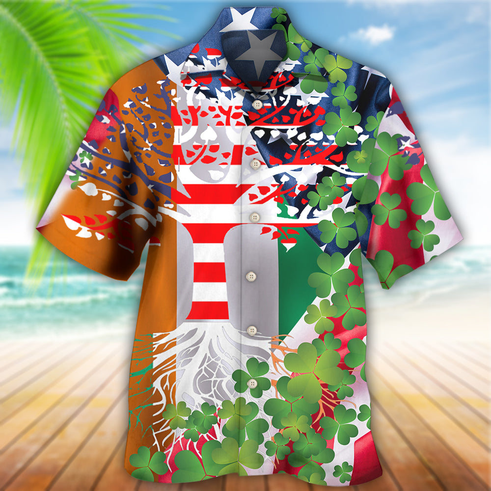 Irish Independence Day American Hawaiian Shirt For Summer Vacation And Beach Travel