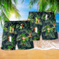 Tropical Leaf Irish Beach Shorts Pattern Detail For Relaxed Weekends And Thoughtful Gift Giving