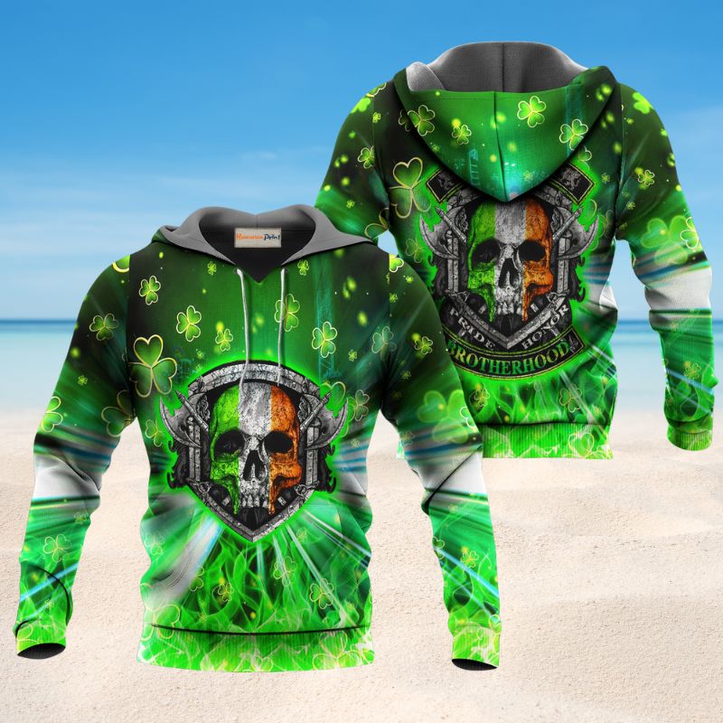 Irish Ride Honor Brotherhood Hoodie For Comfortable Daily Outfits Holidays And Casual Wear