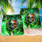 Green Irish Beach Shorts Pattern Detail For Outdoor Activities And Everyday Comfort