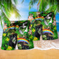 Irish Cat Shamrocks Green Beach Shorts Pattern Detail For Holiday Travel And Leisure And Relaxation