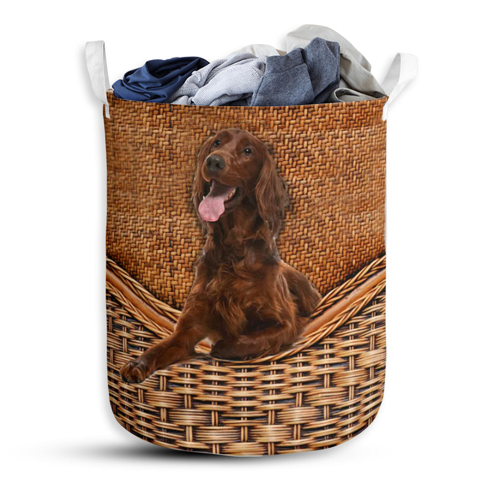 Irish Setter Dog Love Life Laundry Basket For Bathroom Bedroom Storage