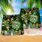 Irish Skull Loves Beer Beach Shorts For Halloween Vacation And Festival Style