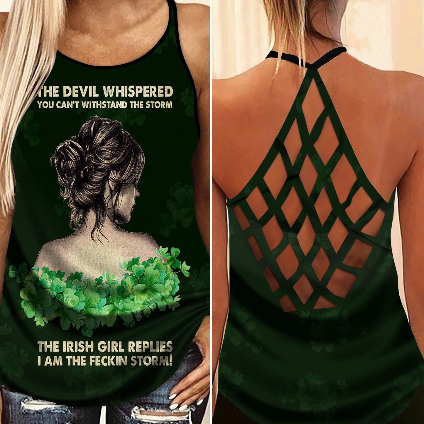 Irish Strength Hollow Tank Top For Fitness Activities And Relaxed Style